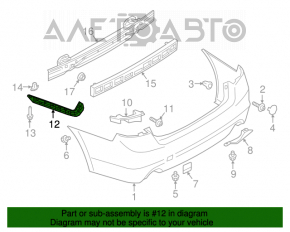 Крепление заднего бампера правое Subaru Legacy 15-19