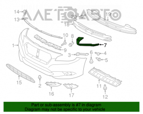 Suportul de prindere a bara de protectie fata sub farul stang pentru Subaru Legacy 15-17 pre-restilizare.