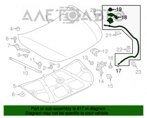 Manerul de deschidere a capotei Subaru Legacy 15-19 cu zgârieturi.