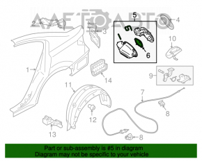 Corpul capacului rezervorului de combustibil Subaru Legacy 15-19