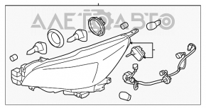 Far stânga față Subaru Legacy 15-17 completă, faruri de xenon.