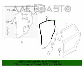 Garnitura pentru deschiderea ușii din spate, dreapta, pentru Subaru Outback 15-19.