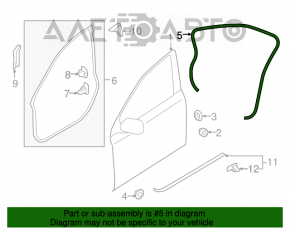 Garnitură de ușă față stânga Subaru Legacy 15-19