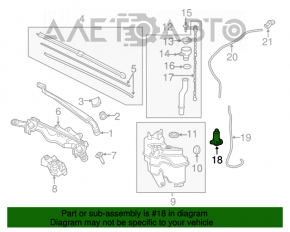 Motorul de spălare a parbrizului pentru Lexus RX350 RX450h 16-22, nou, original OEM.