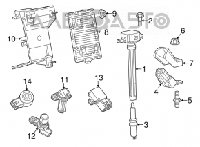 Modulul ECU al motorului Jeep Cherokee KL 14-16 2.4