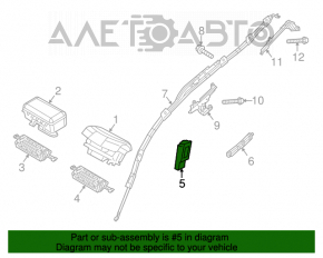 Airbagul scaunului din față dreapta pentru Jeep Cherokee KL 14- cartușul pirotehnic ruginit.