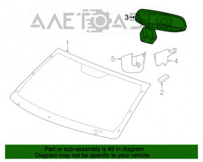 Oglindă interioară pentru Jeep Cherokee KL 14-18, neagră, cu control.