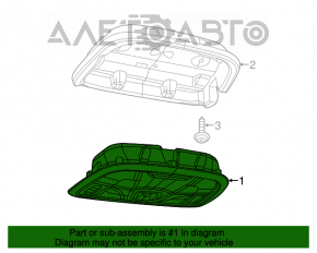 Plafonul de iluminare frontal pentru Jeep Cherokee KL 14- fără panoramic, gri.