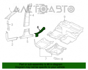 Capacul pragului din spate stânga pentru Jeep Cherokee KL 14- negru, uzat