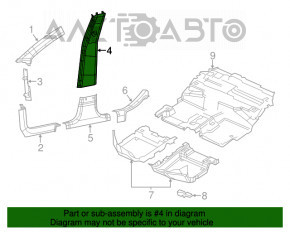 Накладка центральной стойки нижняя правая Jeep Cherokee KL 14- черн, затерта