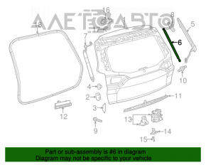 Amortizorul ușii portbagajului dreapta pentru Jeep Cherokee KL 14-18.