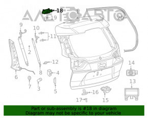 Buclea ușii portbagajului dreapta pentru Jeep Cherokee KL 14-18