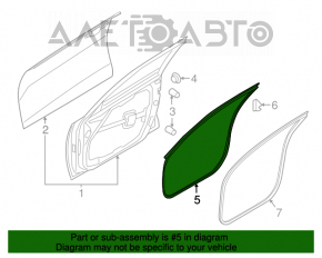 Уплотнитель двери передней левой Kia Optima 16-