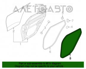 Garnitura de etanșare a cadrului ușii din spate dreapta pentru Kia Optima 16-