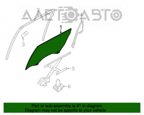 Стекло двери задней правой Nissan Murano z52 15-18 тонировка