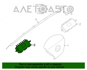 Airbag-ul genunchiului pentru șoferul din partea stângă a Nissan Murano Z52 15-18, culoare bej.