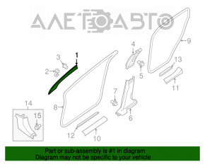 Capacul stâlpului frontal stânga superior Nissan Murano z52 15-18 gri pentru difuzorul Bose, pentru curățare chimică.