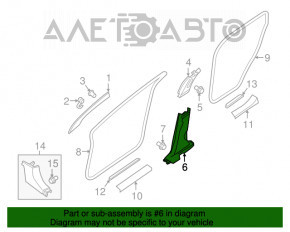 Capacul stâlpului central, stânga jos, Nissan Murano z52 15- bej.