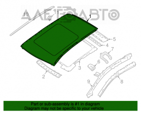 Acoperișul din metal Nissan Murano z52 15- panoramic, tăiat.