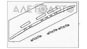 Balustrade longitudinale Nissan Murano z52 15- gri