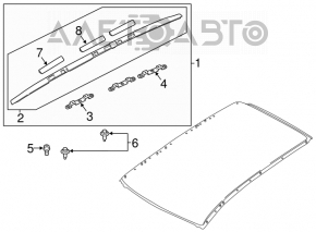 Balustrade longitudinale Nissan Murano z52 15- gri