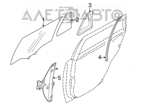 Geam portiera stanga spate Subaru Legacy 15-19 nou original OEM