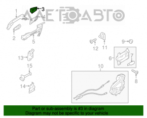 Capacul mânerului exterior al ușii din spate stânga pentru Subaru Outback 15-19