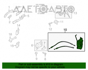 Blocarea ușii din față dreapta a Subaru Outback 15-19