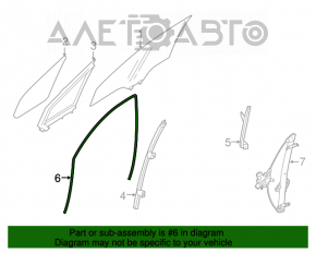 Уплотнитель стекла передний правый Subaru Outback 15-19