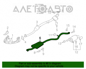 Traseul de evacuare intermediar pentru Subaru Outback 15-19.