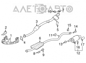 Приемная труба с катализатором Subaru Legacy 15-19 ржавый фланец, закисла шпилька