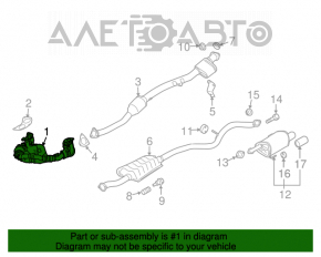 Коллектор выпускной с катализатором Subaru Outback 15-19 без кожуха