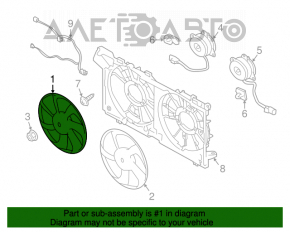 Крыльчатка вентилятора охлаждения правая Subaru Outback 15-19