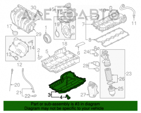 Palet ulei VW Passat b7 12-15 SUA 2.5 lovitura