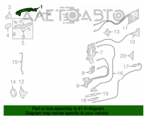 Mânerul ușii exterioare din spate dreapta pentru Toyota Sienna 11-20.