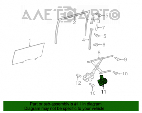 Стеклоподъемник с мотором задний правый Toyota Sienna 11-15