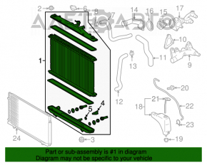 Radiator de răcire apă Toyota Sienna 11-16 2.7, 3.5