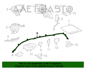 Perna de siguranță airbag, cortina laterală dreapta pentru Toyota Sienna 11-16.