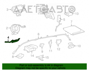 Airbag-ul genunchiului pentru șoferul din stânga Toyota Sienna 11-16 gri, zgârieturi.