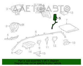 Airbagul de siguranță pentru scaunul din stânga al Toyota Sienna 11-12.