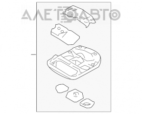 Plafonul de iluminare frontal pentru Toyota Sienna 11-20 gri, fără geam, tip 1 zgârieturi.