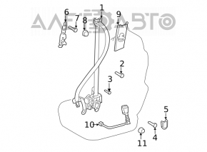 Centura de siguranță pentru șofer Toyota Sienna 11-14 gri, care s-a desfăcut.