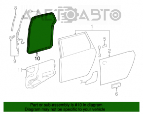 Garnitură de etanșare a ușii spate dreapta pentru Toyota Sienna 11-14 gri.