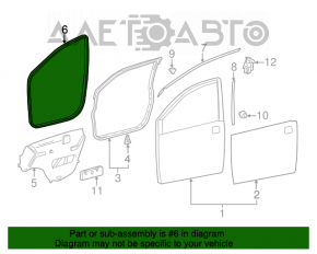 Garnitură de etanșare a ușii, dreapta față, Toyota Sienna 11-20, maro.