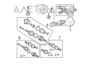 Ax cu roată spate dreapta pentru Toyota Sienna 11-20 3.5