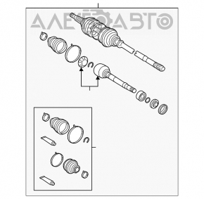 Ax cu roți față dreapta Toyota Sienna 11-16 3.5 FWD partea interioară