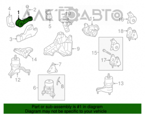 Pernele motorului superioare Toyota Highlander 14-16 3.5