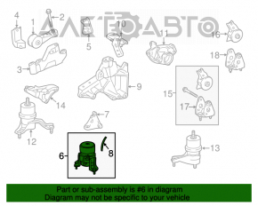 Pernele centrale ale motorului Toyota Highlander 14-16 3.5