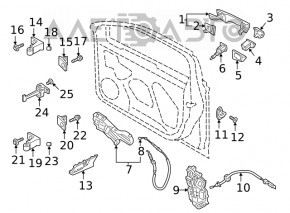 Manerul exterior al manetei din spate dreapta VW Jetta 19-