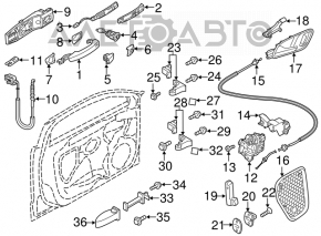 Buclele ușii din față stânga superioară VW Jetta 19- nou OEM original